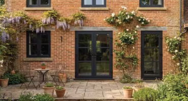 ADVANCE 70 Flush Sash French Doors in Ulti-Matt Black